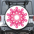 Pink Breast Cancer Ribbon Flower Print Tire Cover