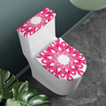Pink Breast Cancer Ribbon Flower Print Toilet Lid And Tank Cover Set