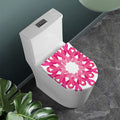 Pink Breast Cancer Ribbon Flower Print Toilet Lid Cover