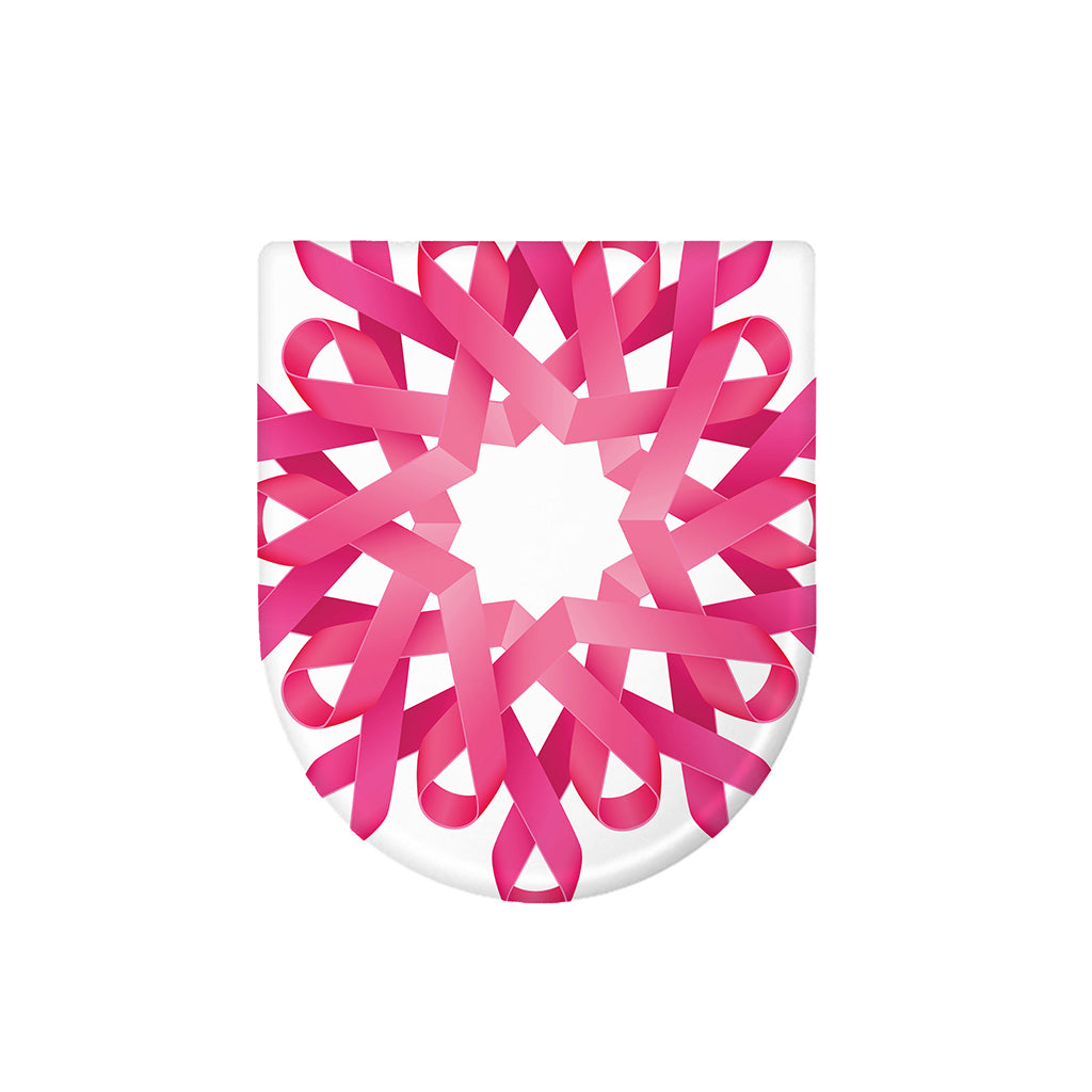 Pink Breast Cancer Ribbon Flower Print Toilet Lid Cover