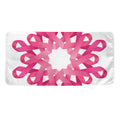Pink Breast Cancer Ribbon Flower Print Towel