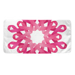 Pink Breast Cancer Ribbon Flower Print Towel
