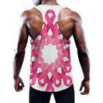 Pink Breast Cancer Ribbon Flower Print Training Tank Top