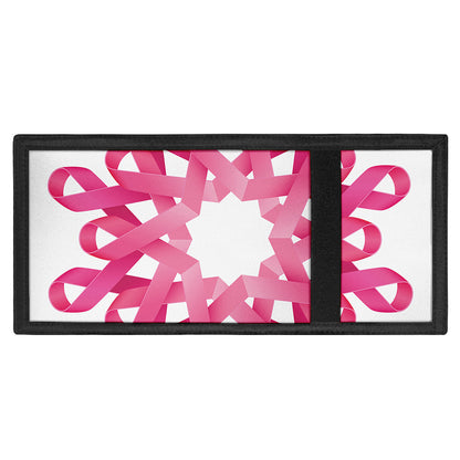 Pink Breast Cancer Ribbon Flower Print Trifold Wallet