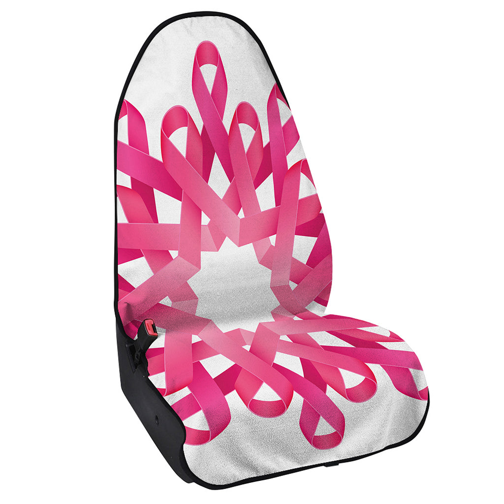 Pink Breast Cancer Ribbon Flower Print Waterproof Car Seat Cover