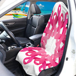 Pink Breast Cancer Ribbon Flower Print Waterproof Car Seat Cover