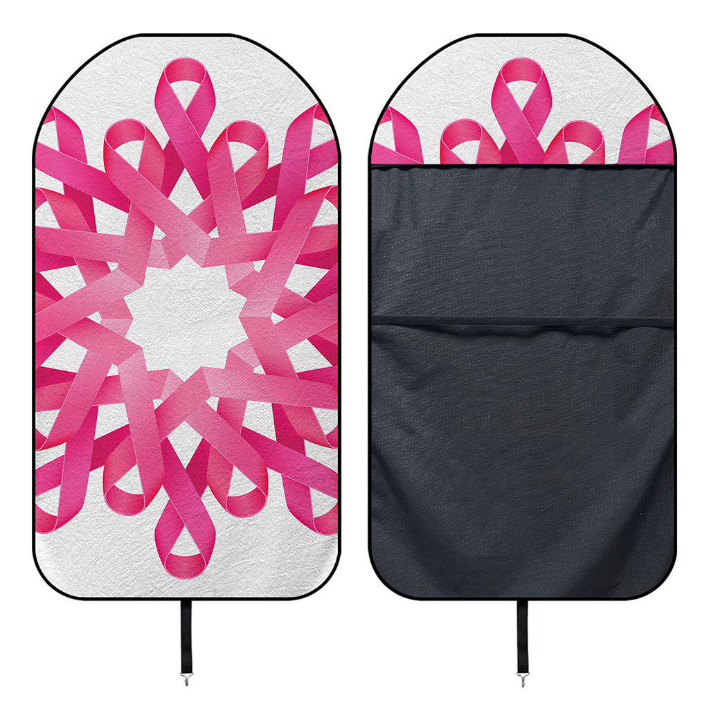 Pink Breast Cancer Ribbon Flower Print Waterproof Car Seat Cover