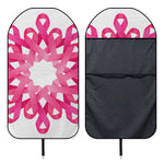Pink Breast Cancer Ribbon Flower Print Waterproof Car Seat Cover