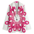 Pink Breast Cancer Ribbon Flower Print Women's Blazer