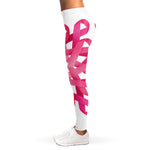 Pink Breast Cancer Ribbon Flower Print Women's Leggings