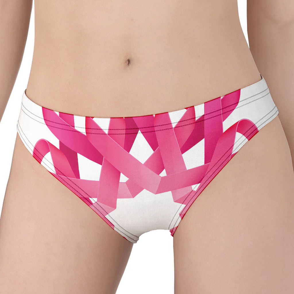 Pink Breast Cancer Ribbon Flower Print Women's Panties