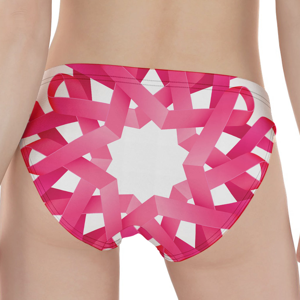 Pink Breast Cancer Ribbon Flower Print Women's Panties
