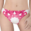 Pink Breast Cancer Ribbon Flower Print Women's Thong