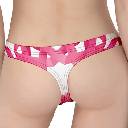 Pink Breast Cancer Ribbon Flower Print Women's Thong