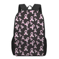 Pink Breast Cancer Ribbon Pattern Print 17 Inch Backpack