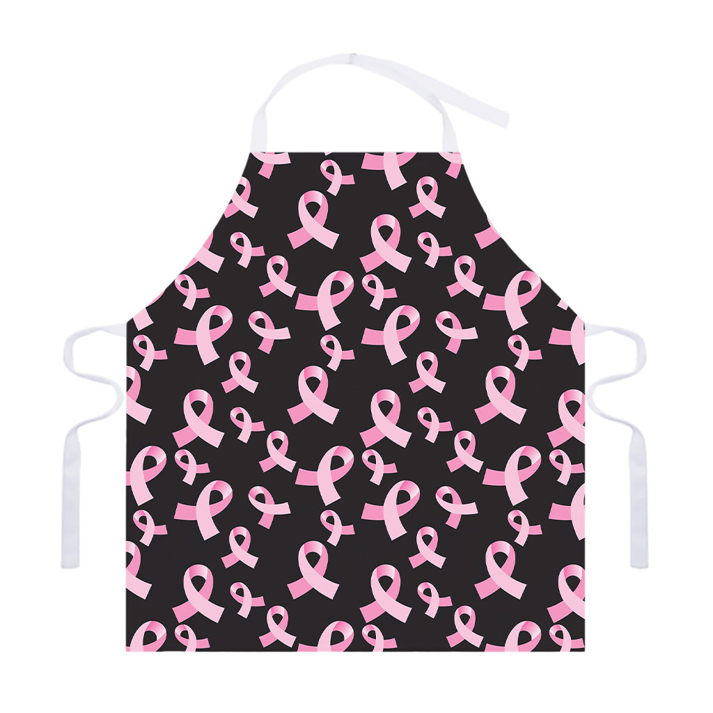 Pink Breast Cancer Ribbon Pattern Print Adjustable Apron