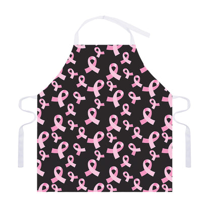 Pink Breast Cancer Ribbon Pattern Print Adjustable Apron