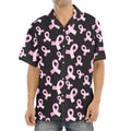 Pink Breast Cancer Ribbon Pattern Print Aloha Shirt