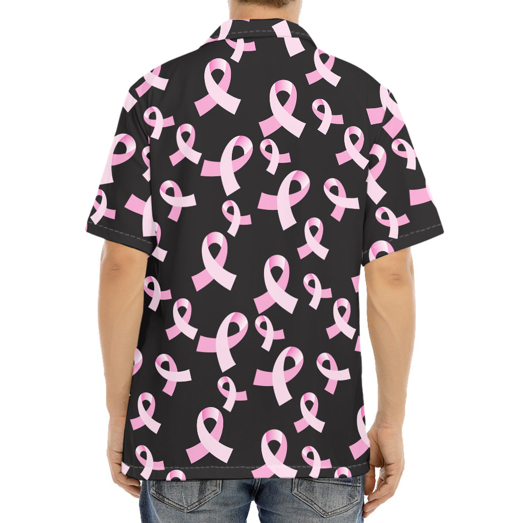Pink Breast Cancer Ribbon Pattern Print Aloha Shirt