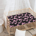 Pink Breast Cancer Ribbon Pattern Print Baby Crib Sheet