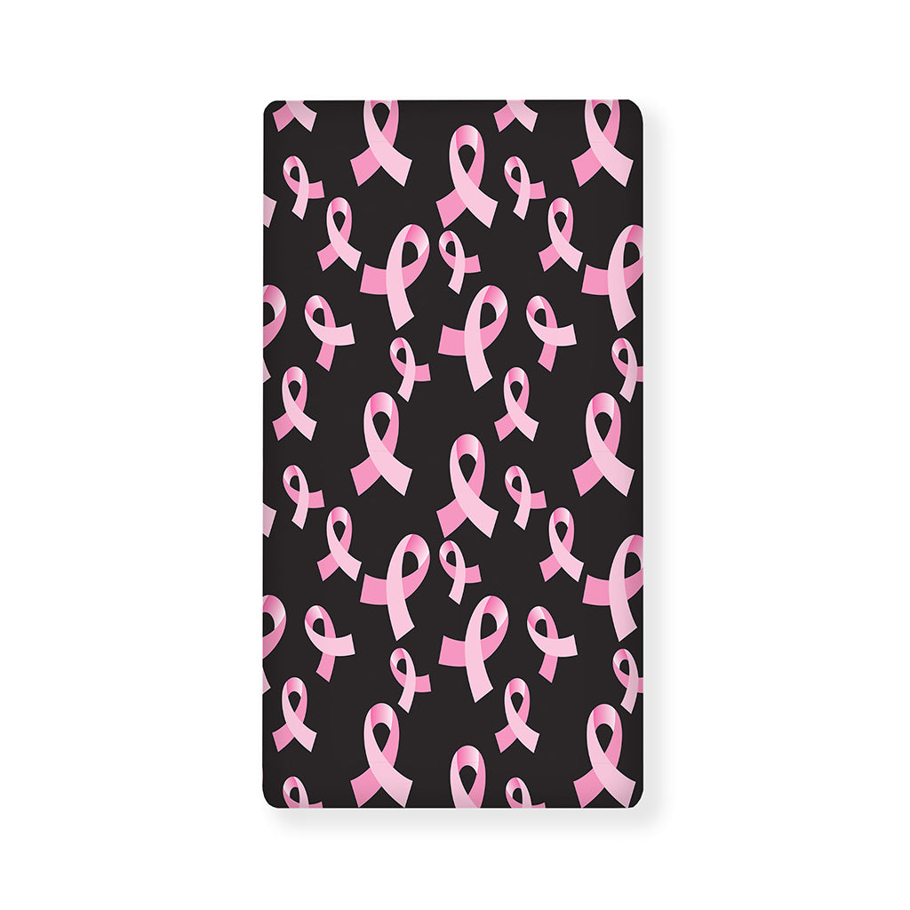 Pink Breast Cancer Ribbon Pattern Print Baby Crib Sheet