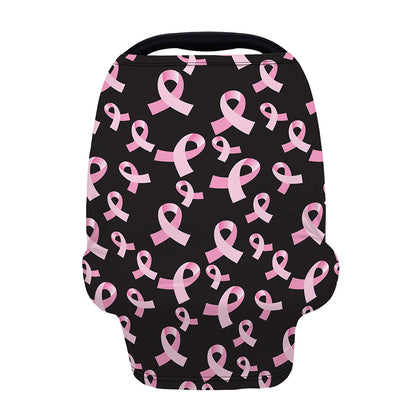 Pink Breast Cancer Ribbon Pattern Print Baby Seat Cover