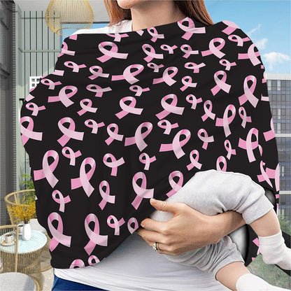 Pink Breast Cancer Ribbon Pattern Print Baby Seat Cover