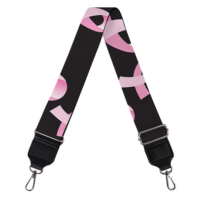 Pink Breast Cancer Ribbon Pattern Print Bag Strap