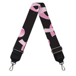 Pink Breast Cancer Ribbon Pattern Print Bag Strap