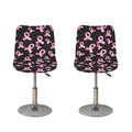 Pink Breast Cancer Ribbon Pattern Print Bar Stool Covers
