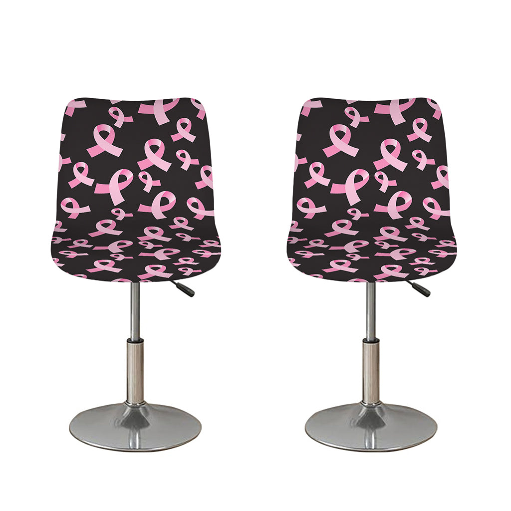 Pink Breast Cancer Ribbon Pattern Print Bar Stool Covers