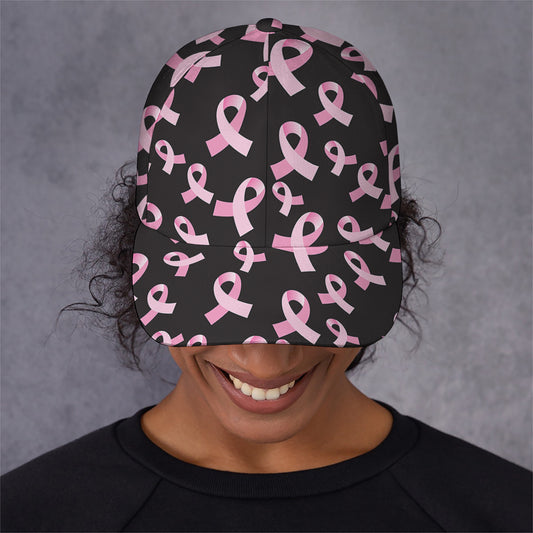 Pink Breast Cancer Ribbon Pattern Print Baseball Cap