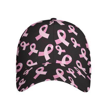 Pink Breast Cancer Ribbon Pattern Print Baseball Cap