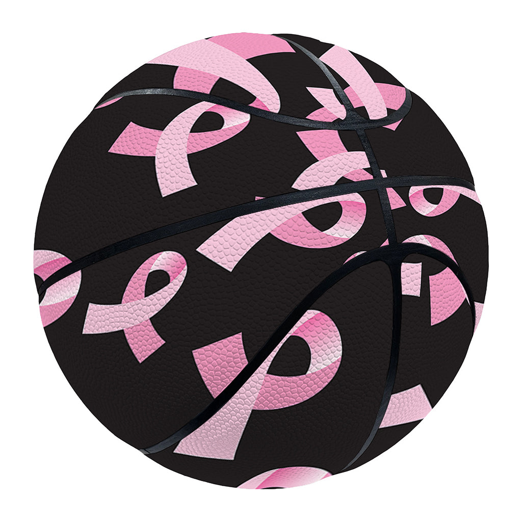 Pink Breast Cancer Ribbon Pattern Print Basketball