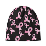 Pink Breast Cancer Ribbon Pattern Print Beanie