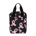 Pink Breast Cancer Ribbon Pattern Print Bible Tote Bag