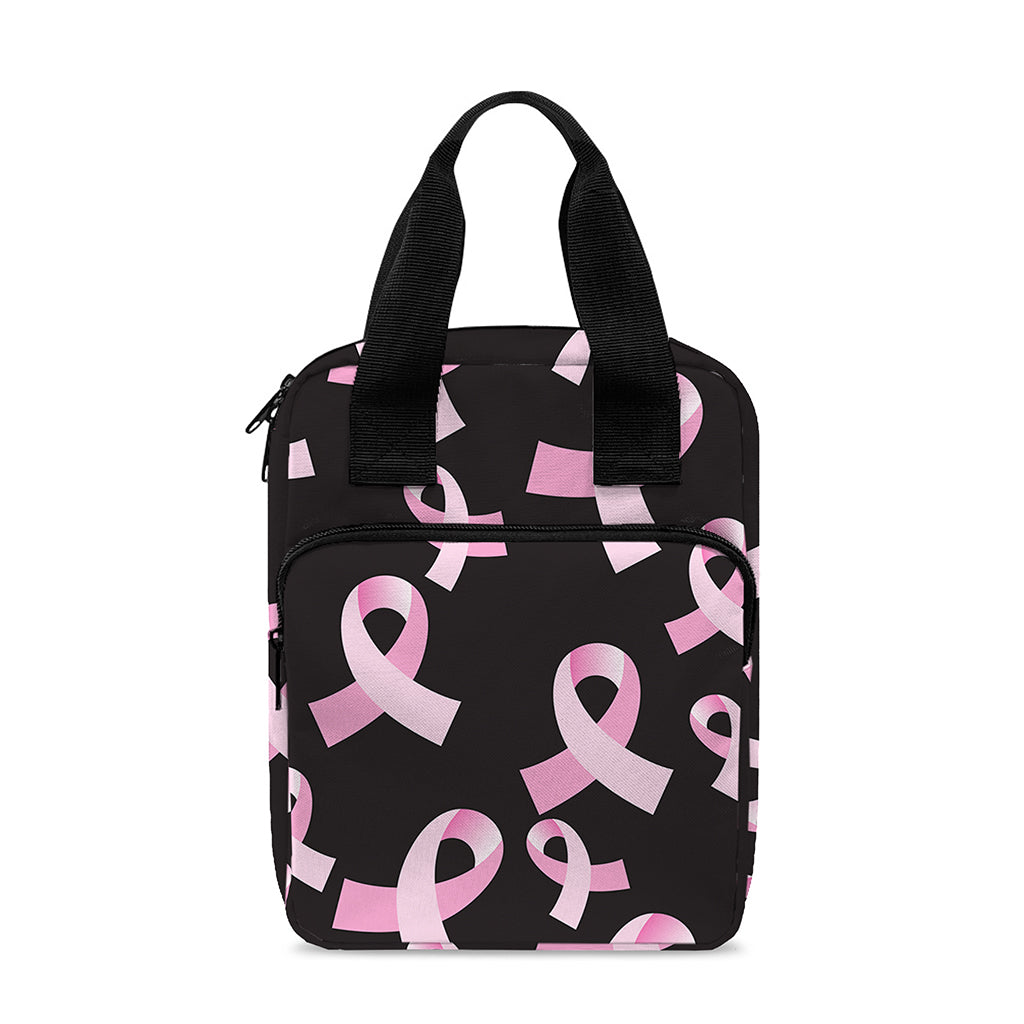 Pink Breast Cancer Ribbon Pattern Print Bible Tote Bag