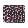 Pink Breast Cancer Ribbon Pattern Print Bifold Wallet