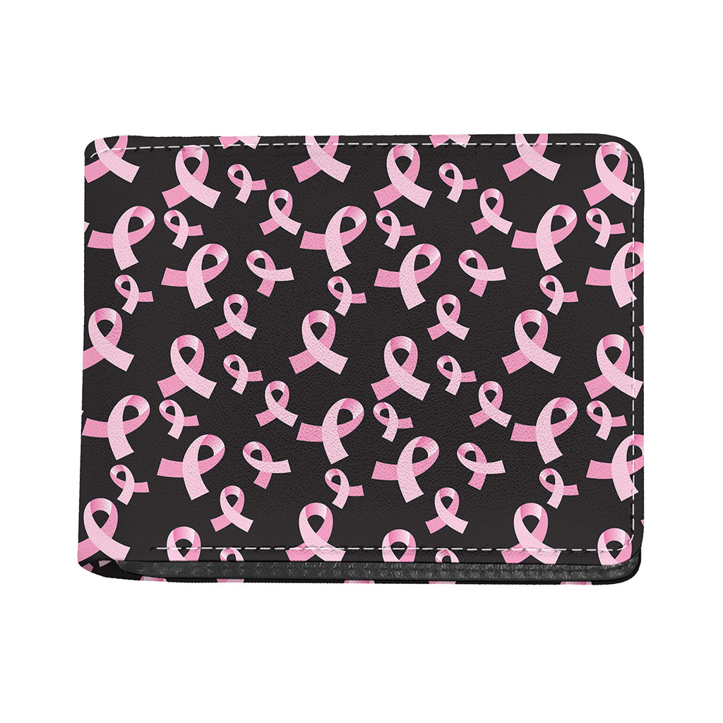 Pink Breast Cancer Ribbon Pattern Print Bifold Wallet