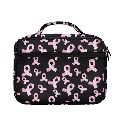 Pink Breast Cancer Ribbon Pattern Print Briefcase Bible Bag