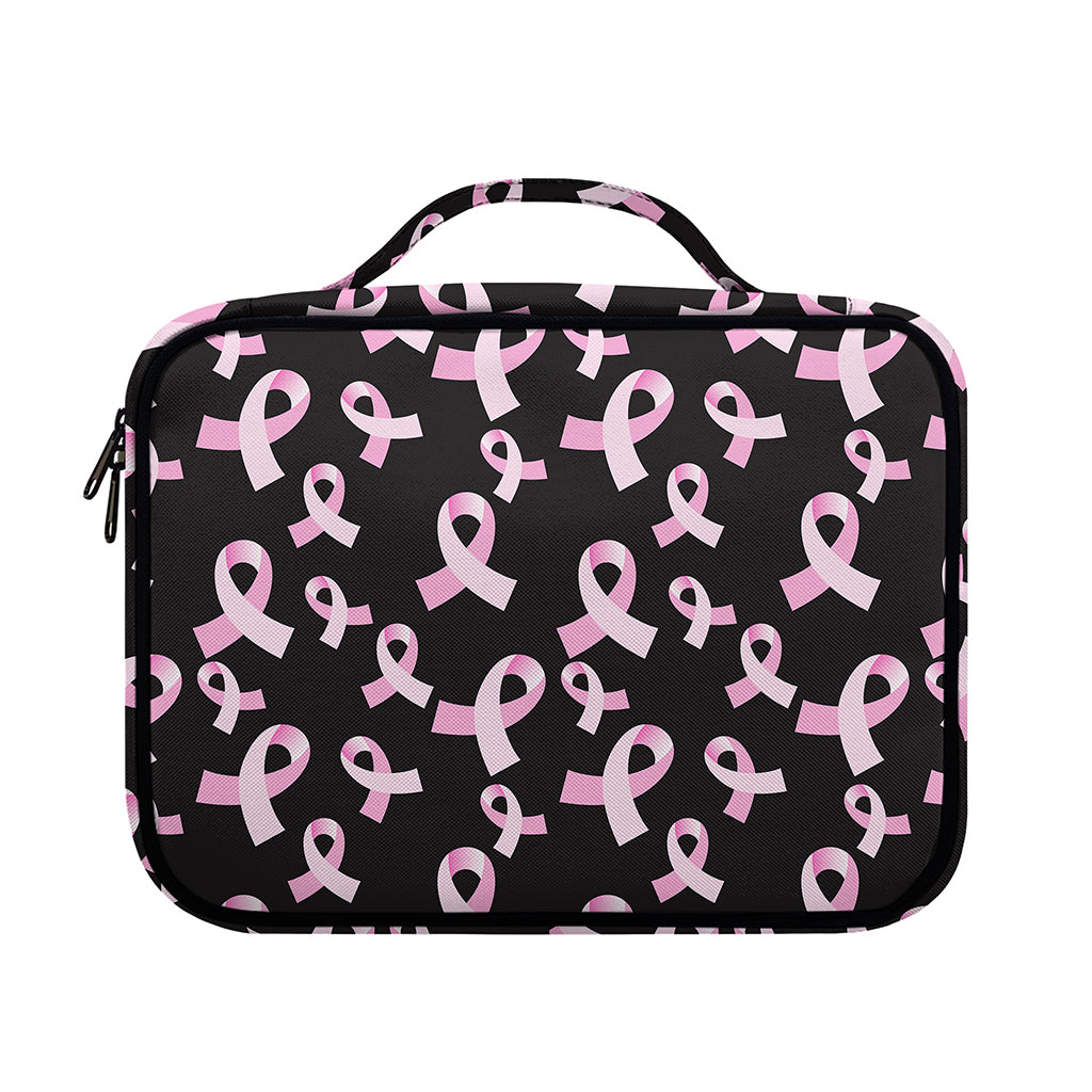 Pink Breast Cancer Ribbon Pattern Print Briefcase Bible Bag