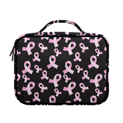 Pink Breast Cancer Ribbon Pattern Print Briefcase Bible Bag
