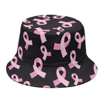 Pink Breast Cancer Ribbon Pattern Print Bucket Hat