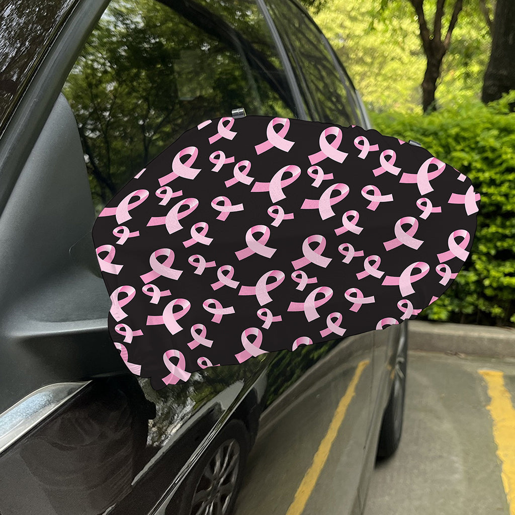 Pink Breast Cancer Ribbon Pattern Print Car Side Mirror Covers