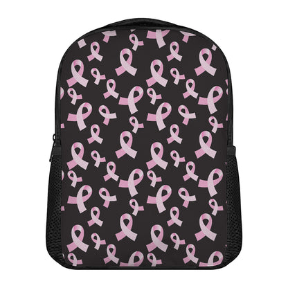 Pink Breast Cancer Ribbon Pattern Print Casual Backpack