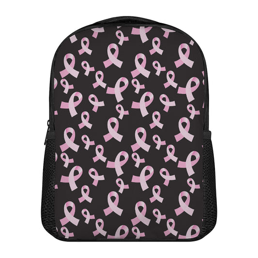 Pink Breast Cancer Ribbon Pattern Print Casual Backpack