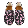 Pink Breast Cancer Ribbon Pattern Print Casual Shoes