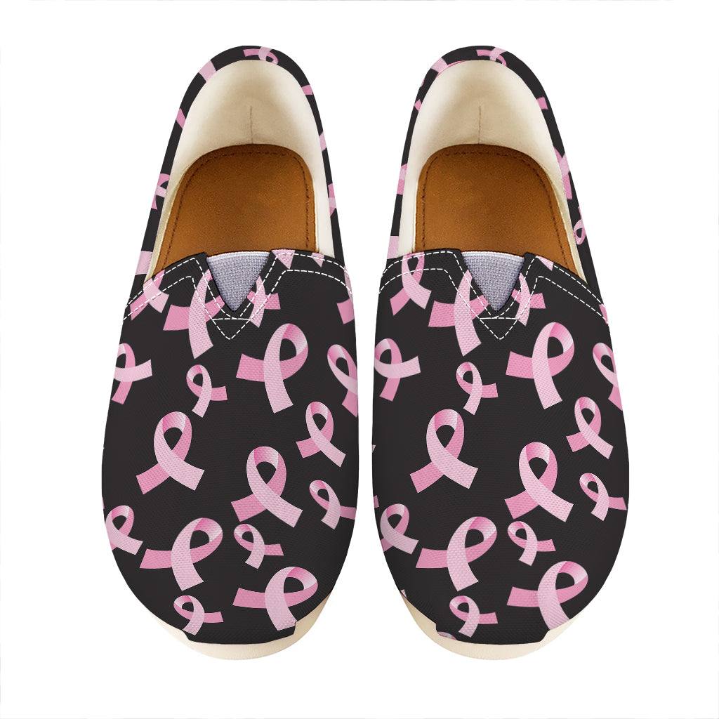 Pink Breast Cancer Ribbon Pattern Print Casual Shoes