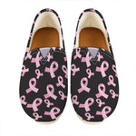 Pink Breast Cancer Ribbon Pattern Print Casual Shoes