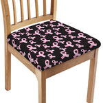 Pink Breast Cancer Ribbon Pattern Print Chair Cushion Cover